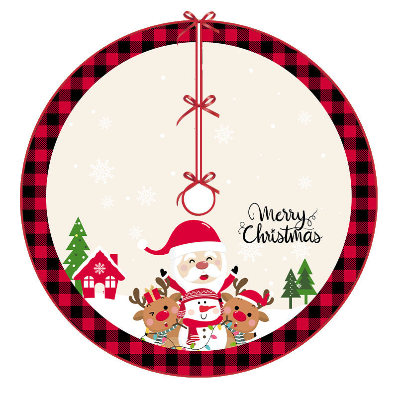 Holly | Swirl Striped Christmas Tree Skirt with Starry Print