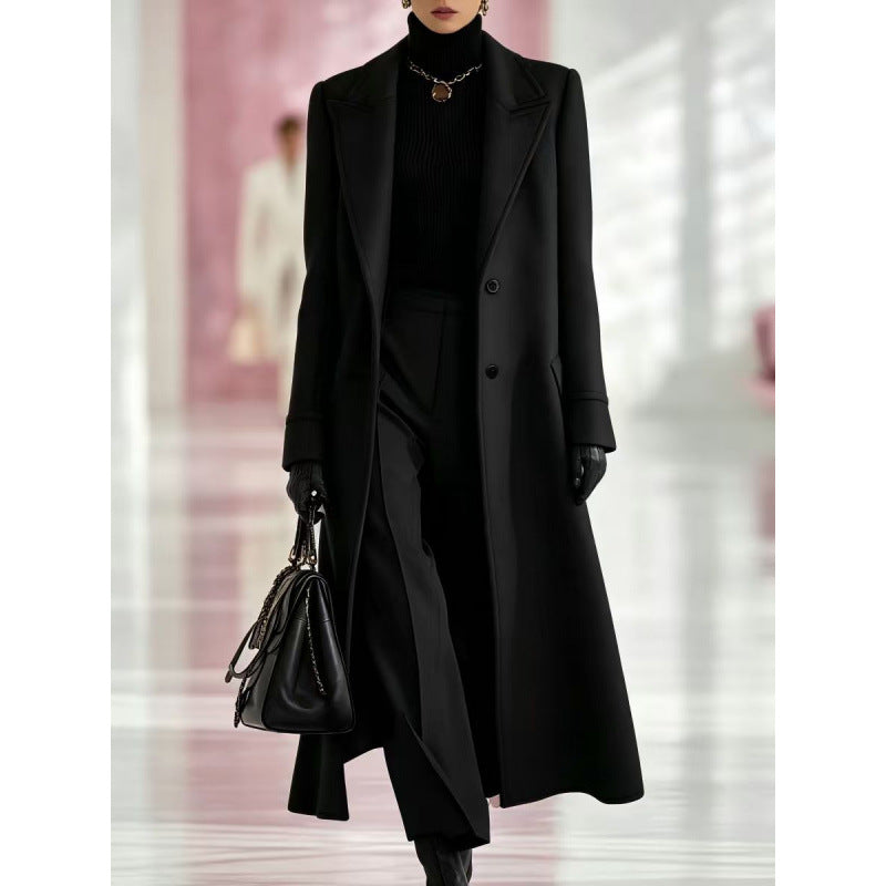 Marissa | Notch Lapel Longline Tailored Coat for Women