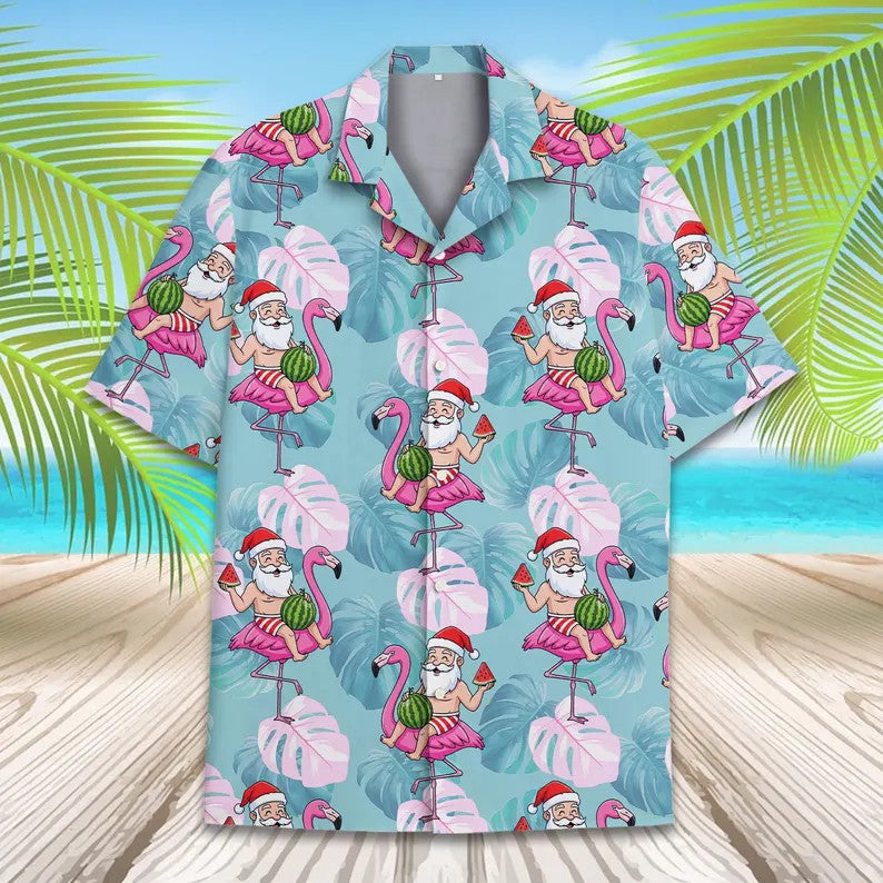 Lucien | Gingerbread Print Short Sleeve Christmas Blouse for Men