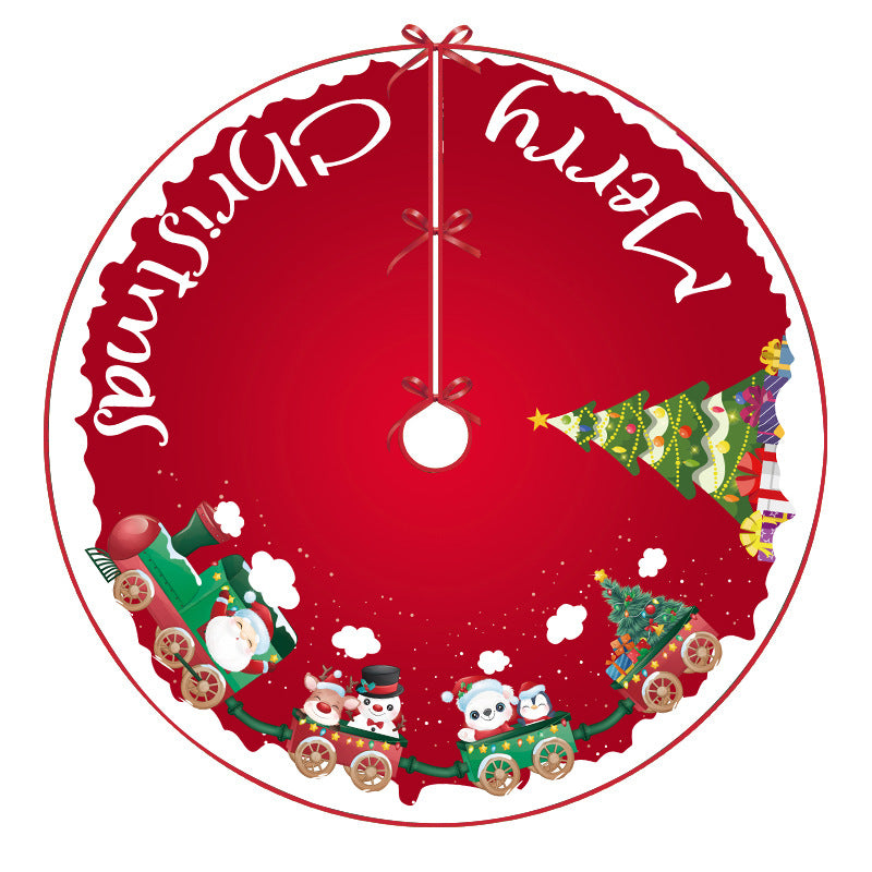 Holly | Swirl Striped Christmas Tree Skirt with Starry Print