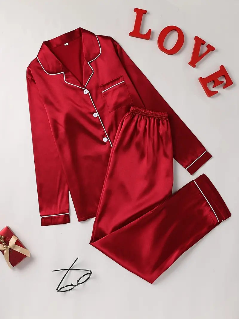 Babette | Satin Button-Front Pajamas Set for Women
