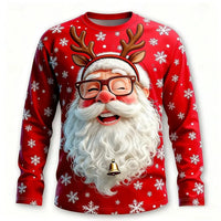 Wilco | 3D Santa Print Crew Neck Christmas Sweater for Men