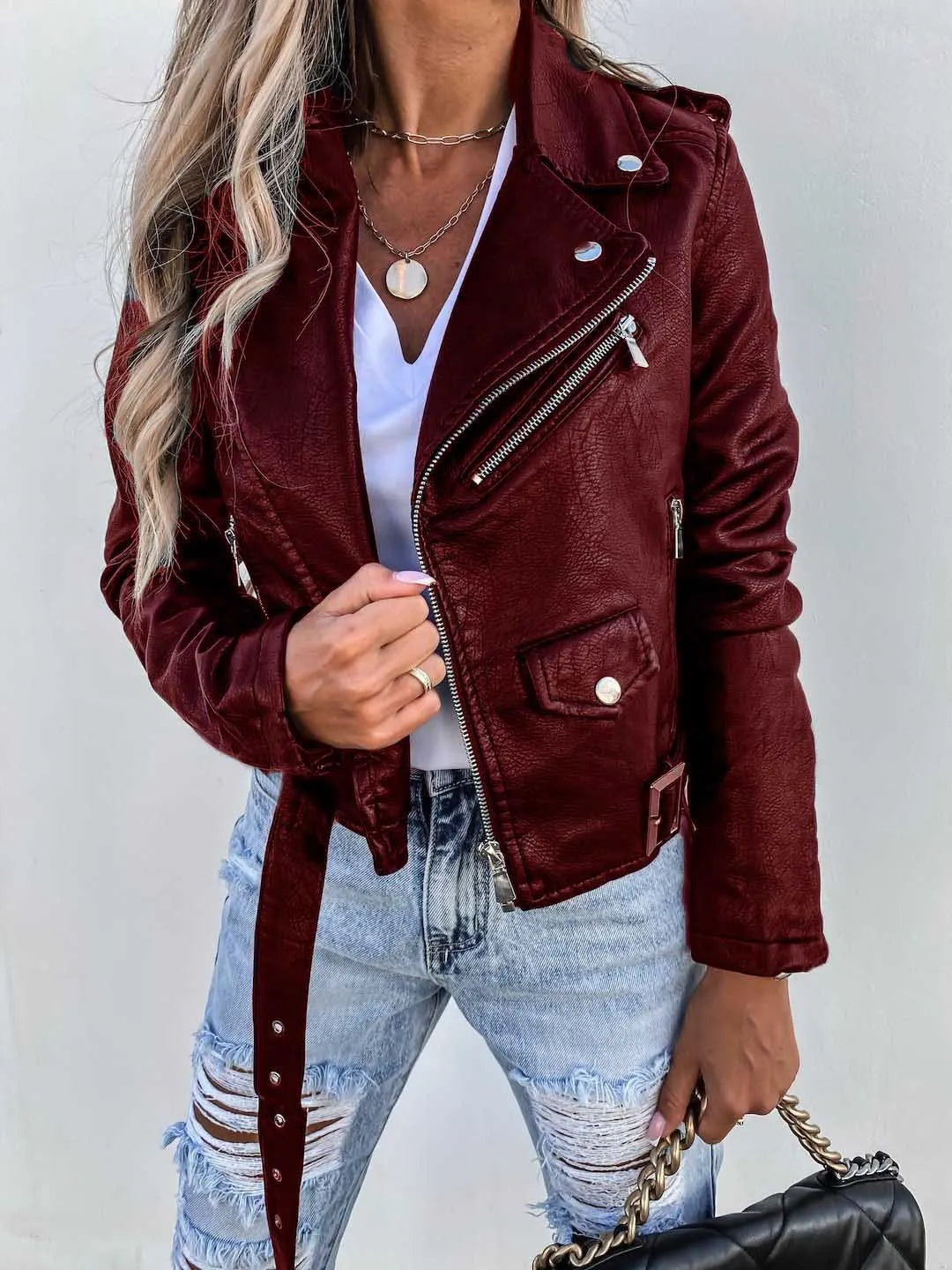 Mirelle | Tailored Slim Fit Leather Jacket for Women