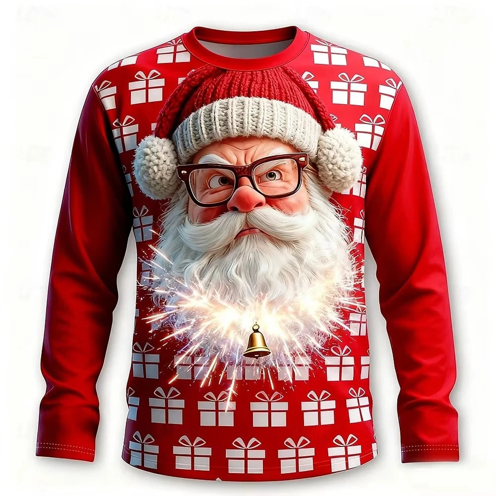 Wilco | 3D Santa Print Crew Neck Christmas Sweater for Men