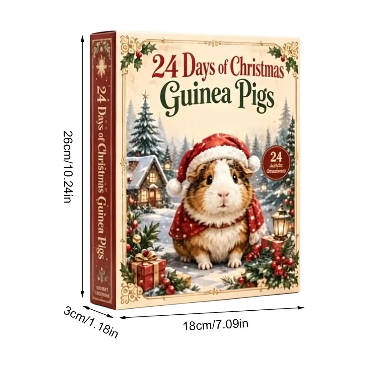 GUINEA PIG ORNAMENT ADVENT CALENDAR – 24 CLEAR ACRYLIC PIECES