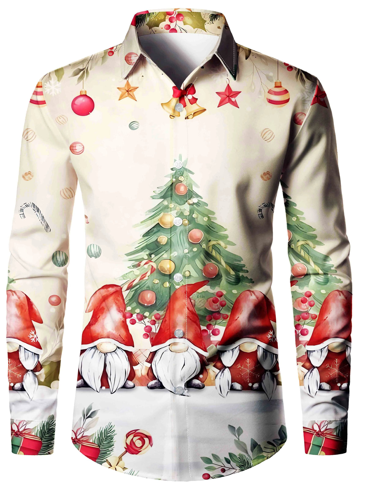 Scott | Christmas Blouse Faux-Tailcoat Button-Down Shirt for Men