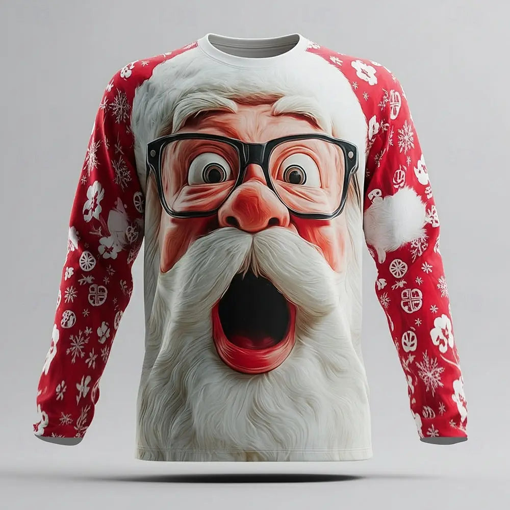Wilco | 3D Santa Print Crew Neck Christmas Sweater for Men
