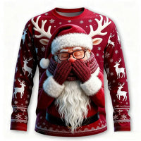 Rudy | Graphic Santa Print Crew Neck Christmas Sweater for Men