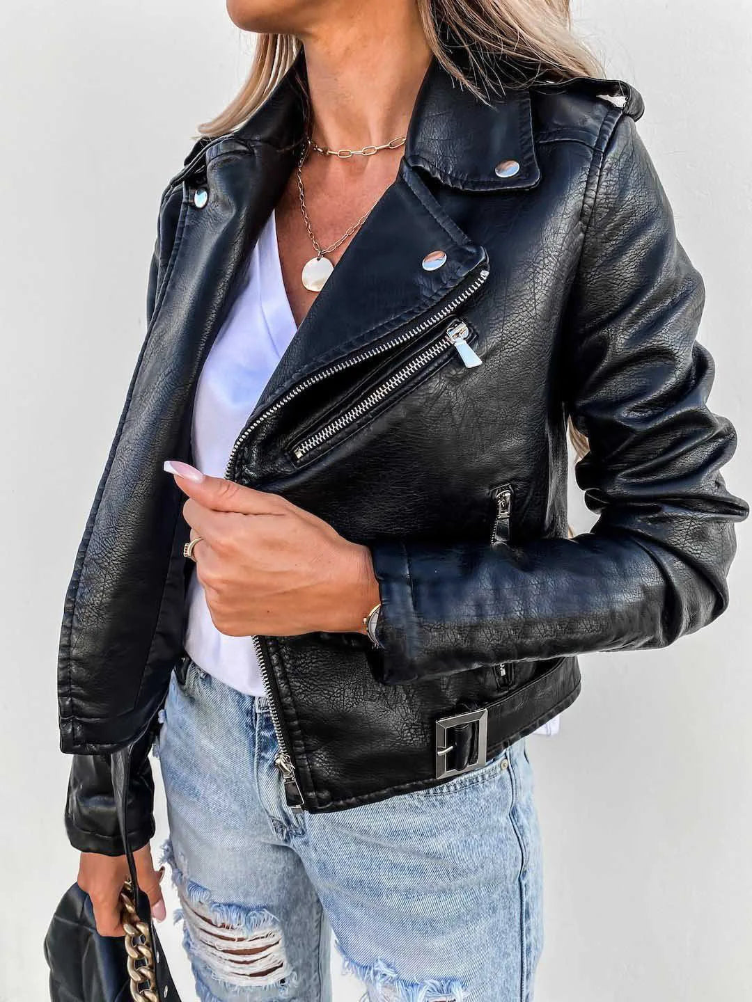 Mirelle | Tailored Slim Fit Leather Jacket for Women
