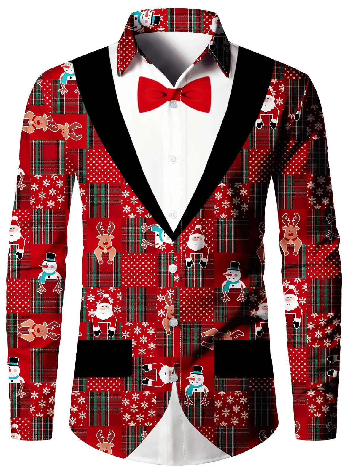 Scott | Christmas Blouse Faux-Tailcoat Button-Down Shirt for Men