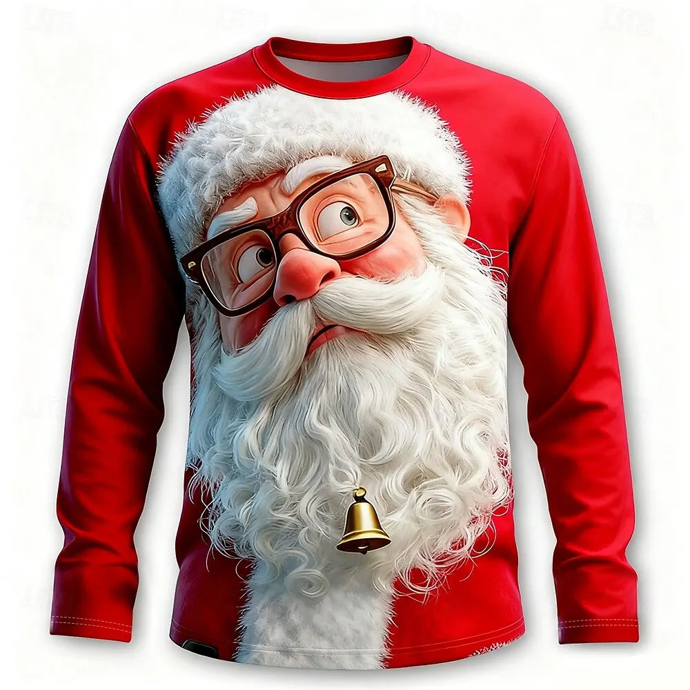 Rudy | Graphic Santa Print Crew Neck Christmas Sweater for Men