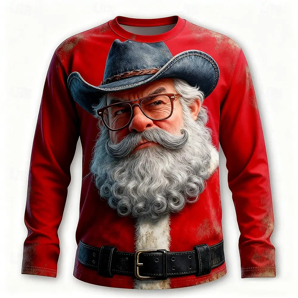Rudy | Graphic Santa Print Crew Neck Christmas Sweater for Men