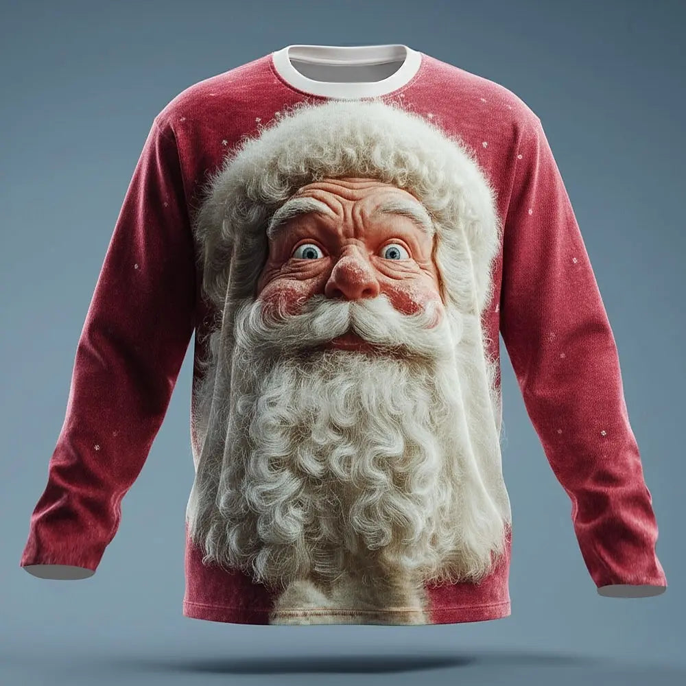 Wilco | 3D Santa Print Crew Neck Christmas Sweater for Men