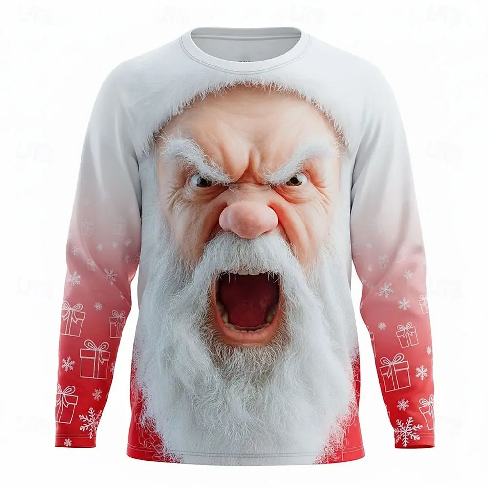 Wilco | 3D Santa Print Crew Neck Christmas Sweater for Men