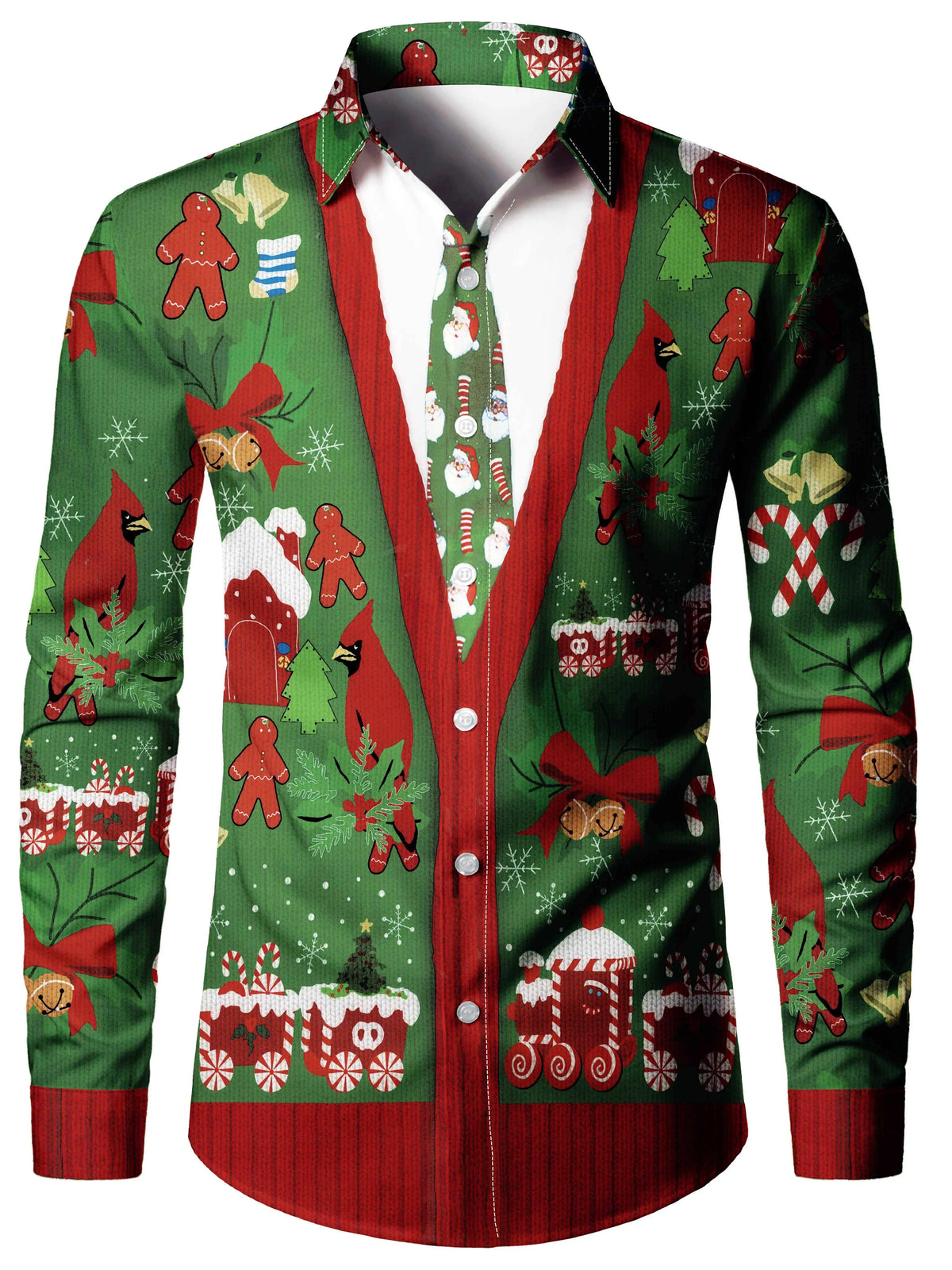 Scott | Christmas Blouse Faux-Tailcoat Button-Down Shirt for Men