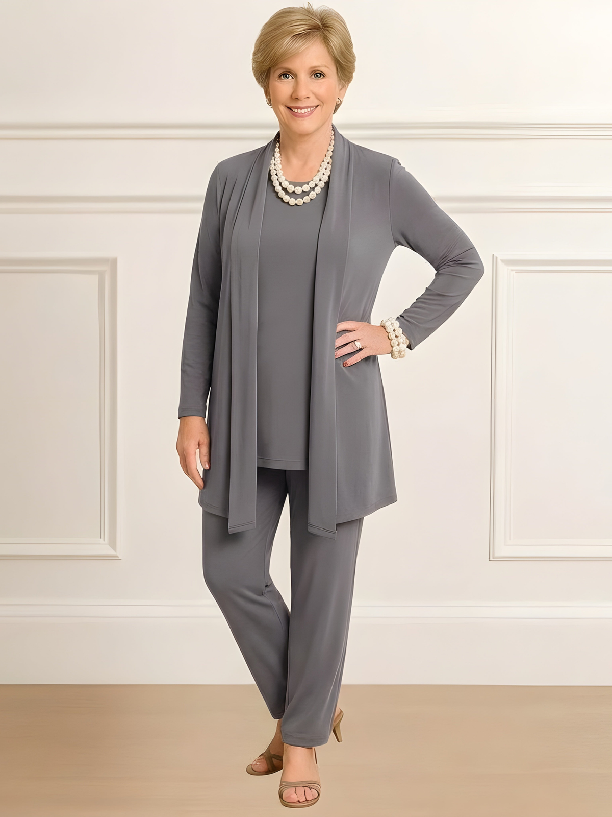 Rosy | Women's 3-Piece Loungewear Set with Cardigan & Pants