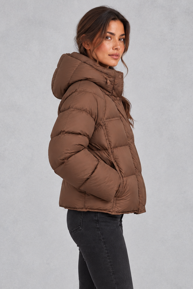 Lise | High-Neck Hooded Puffer Jacket for Women