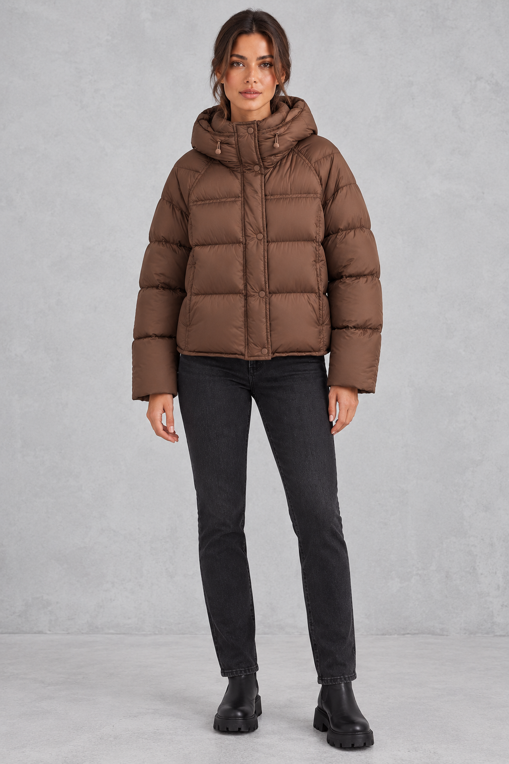 Lise | High-Neck Hooded Puffer Jacket for Women