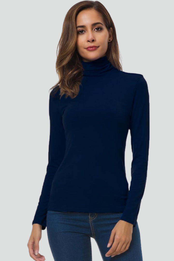 Henriette | Ribbed Turtleneck Long Sleeve Sweater for Women