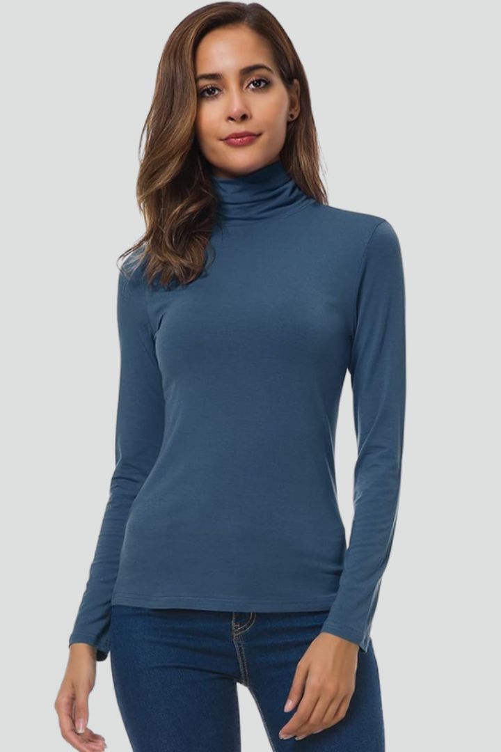 Henriette | Ribbed Turtleneck Long Sleeve Sweater for Women