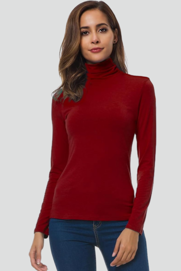 Henriette | Ribbed Turtleneck Long Sleeve Sweater for Women