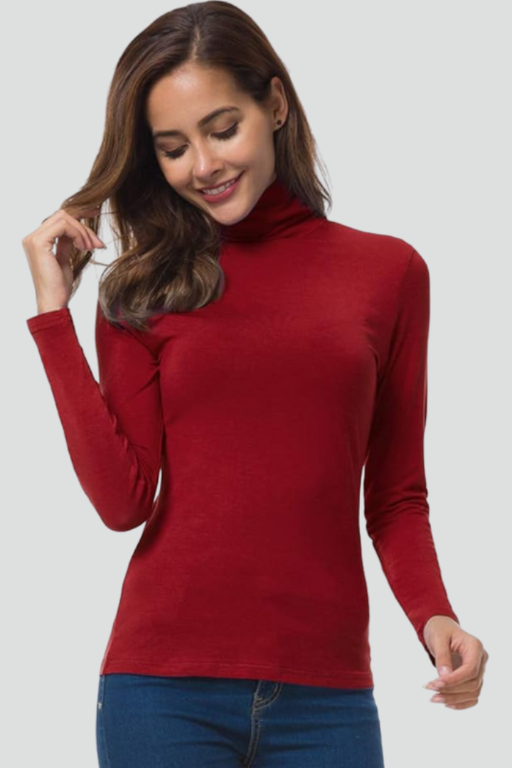 Henriette | Ribbed Turtleneck Long Sleeve Sweater for Women