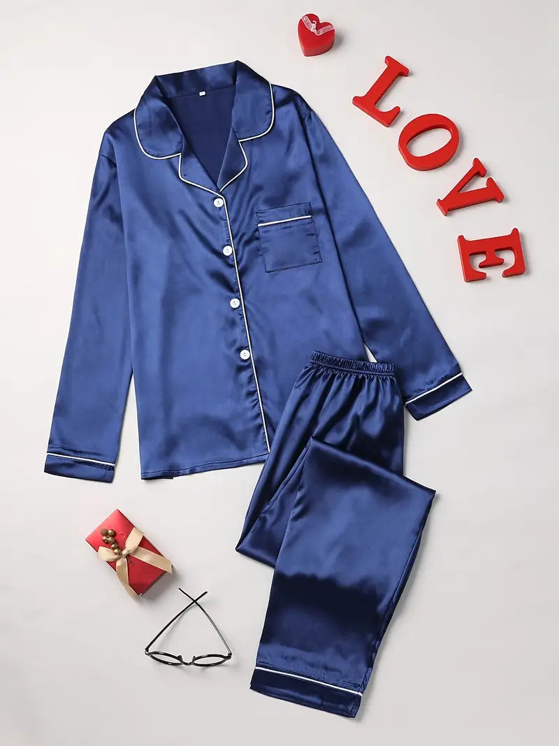 Babette | Satin Button-Front Pajamas Set for Women
