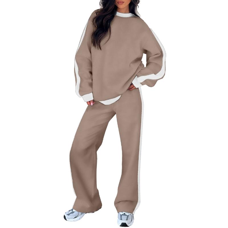 Andrina | Ribbed Crew Neck Sweat Set for Women