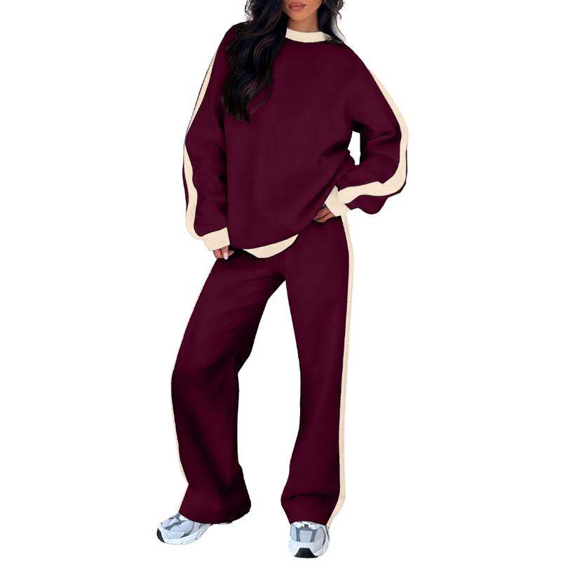 Andrina | Ribbed Crew Neck Sweat Set for Women