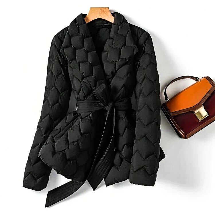 Almut | Shawl Collar Quilted Puffer Coat with Belt for Women