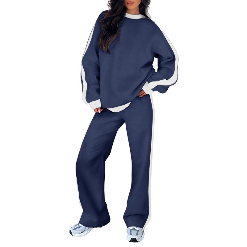 Andrina | Ribbed Crew Neck Sweat Set for Women