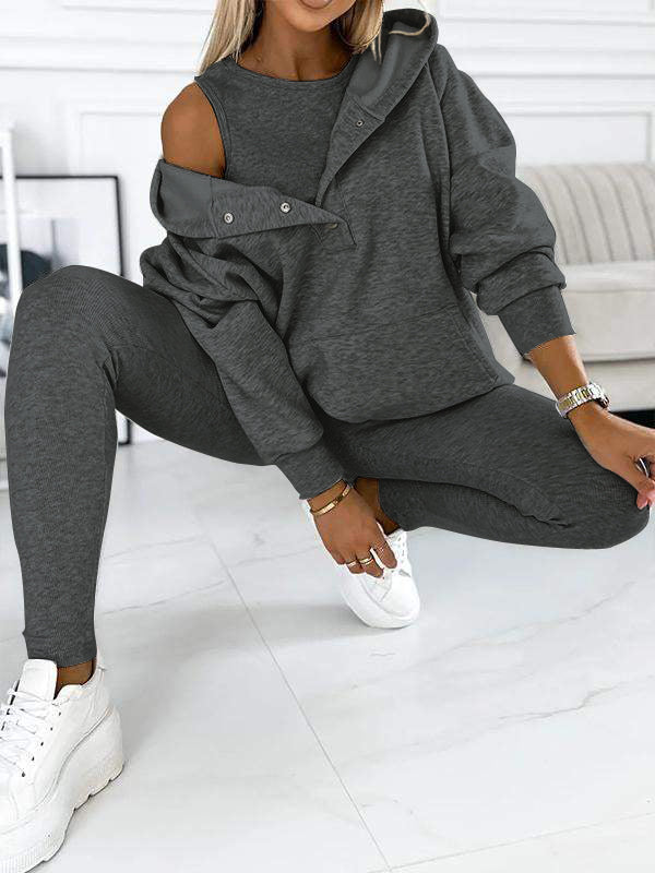 Trientje | Ribbed Three-Piece Sweat Set for Women