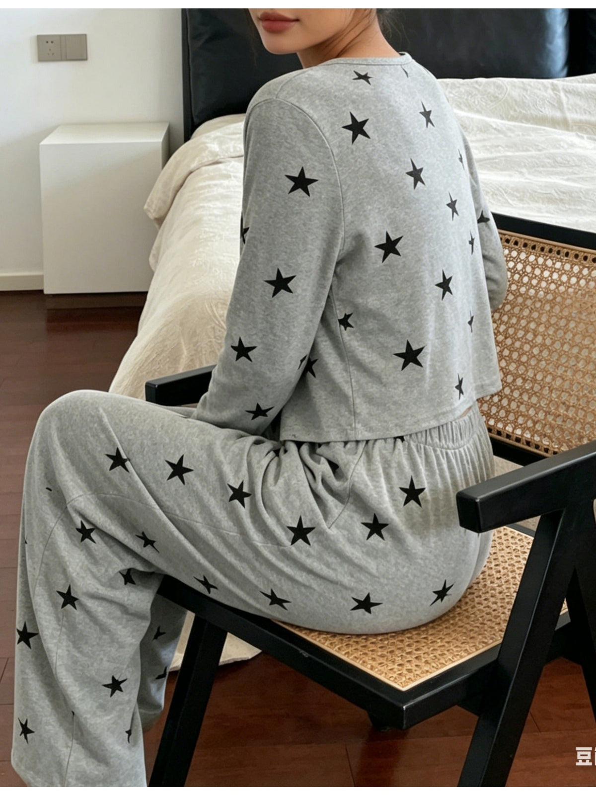 Rosalba | Star Print Three-Piece Pajamas with Cardigan