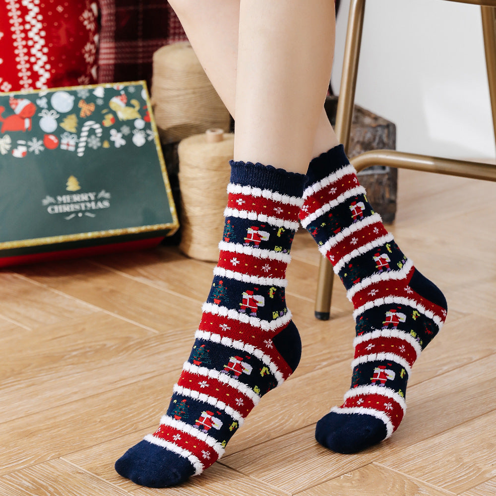 Domitille | Christmas Sock Plush Mid-Calf Socks for Women