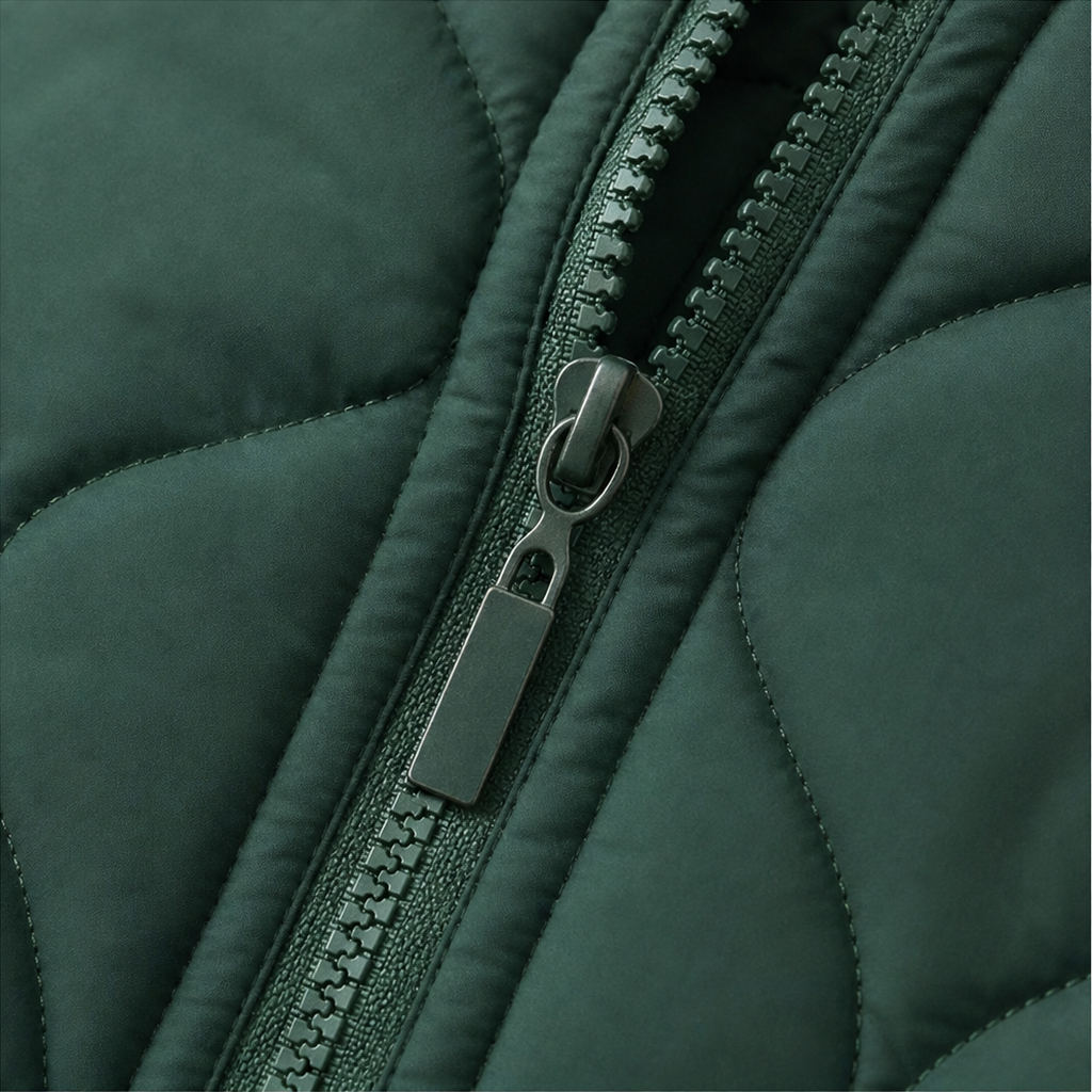Zora | Quilted Hooded Puffer Jacket with Color-Block Panels