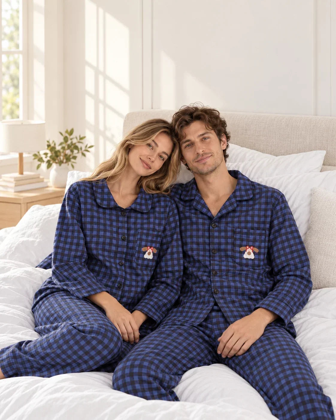Everdine | Plaid Button-Front Pajamas Set for Women