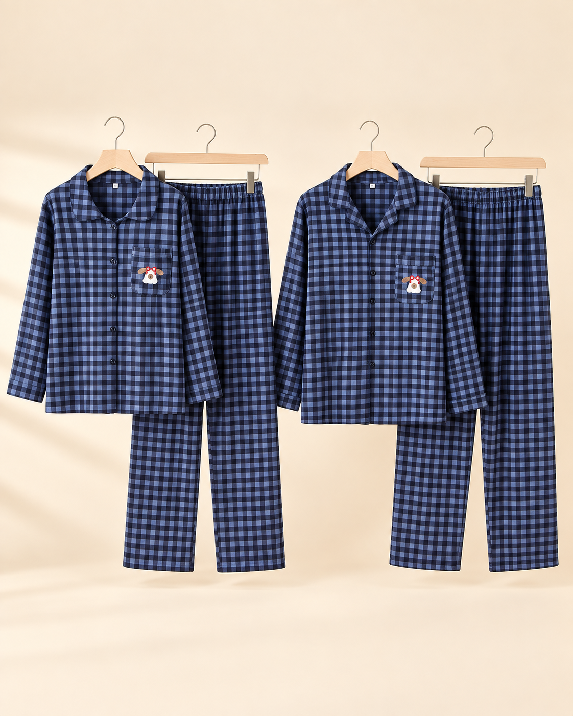 Everdine | Plaid Button-Front Pajamas Set for Women
