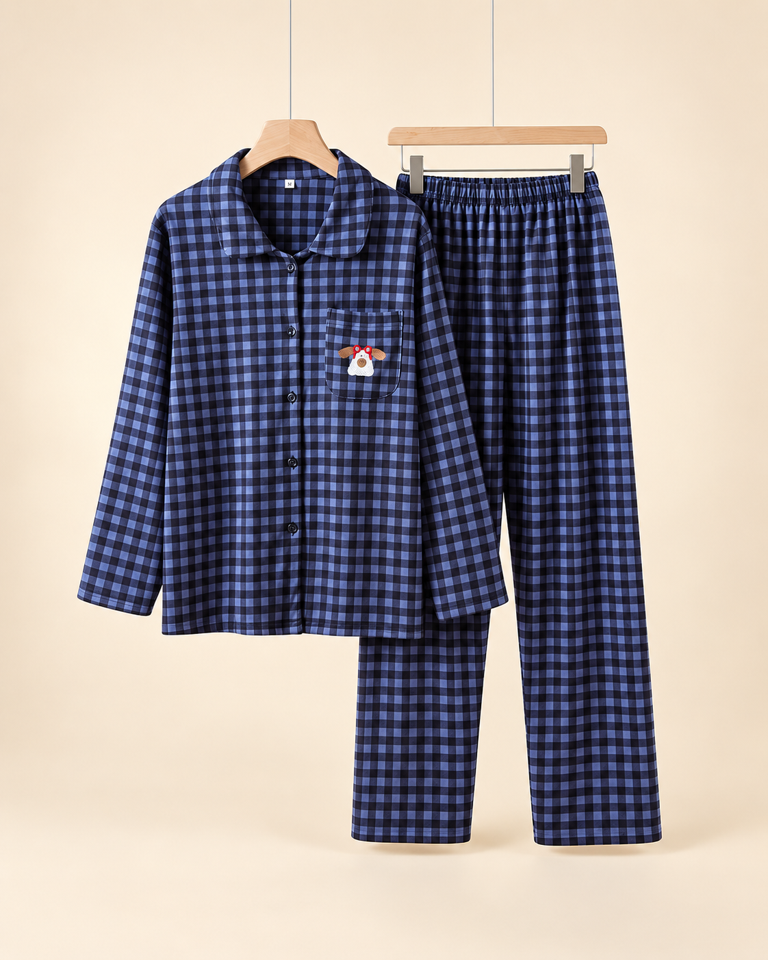 Everdine | Plaid Button-Front Pajamas Set for Women
