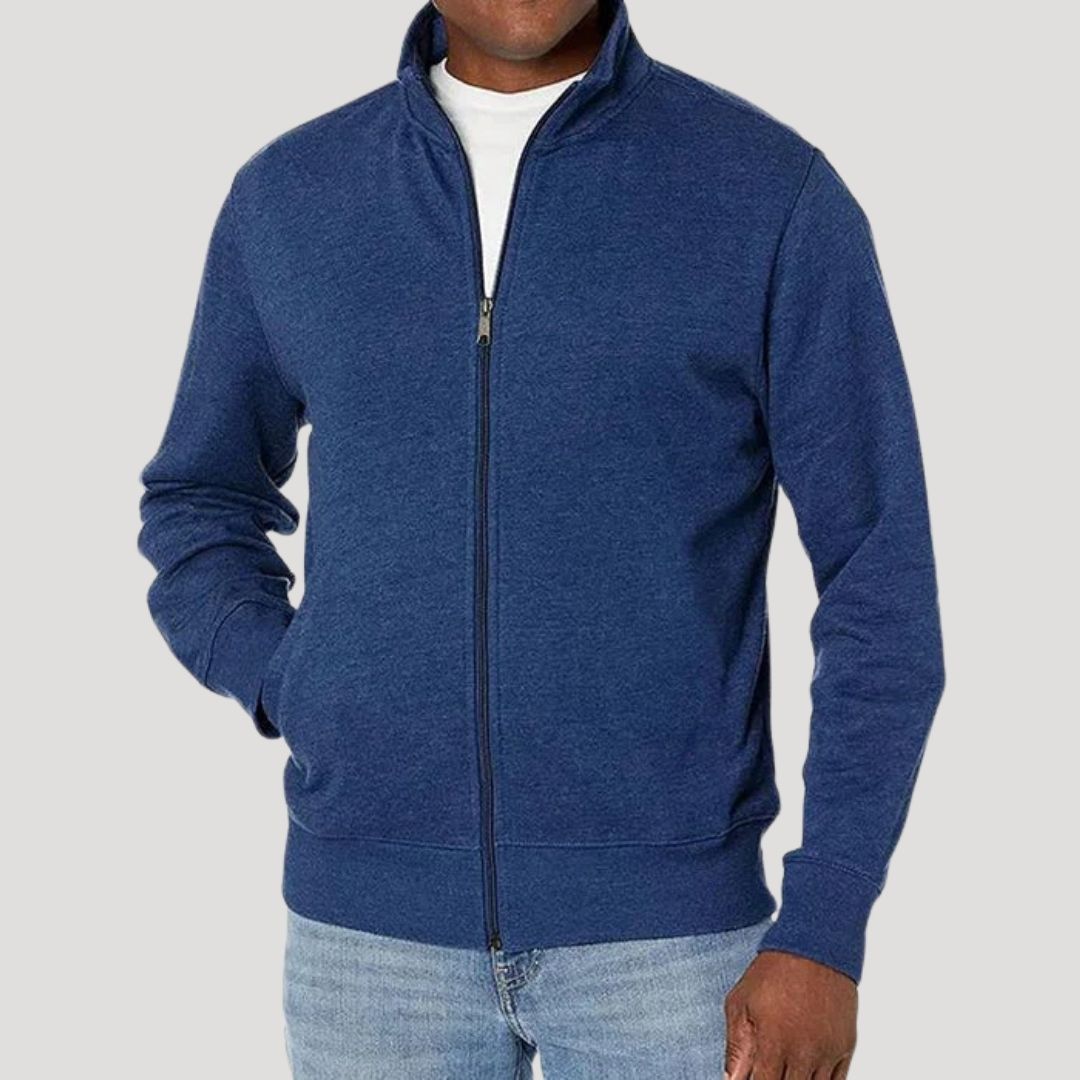 Casper | Slim Fit Collared Jacket with Zip-Up Closure for Men