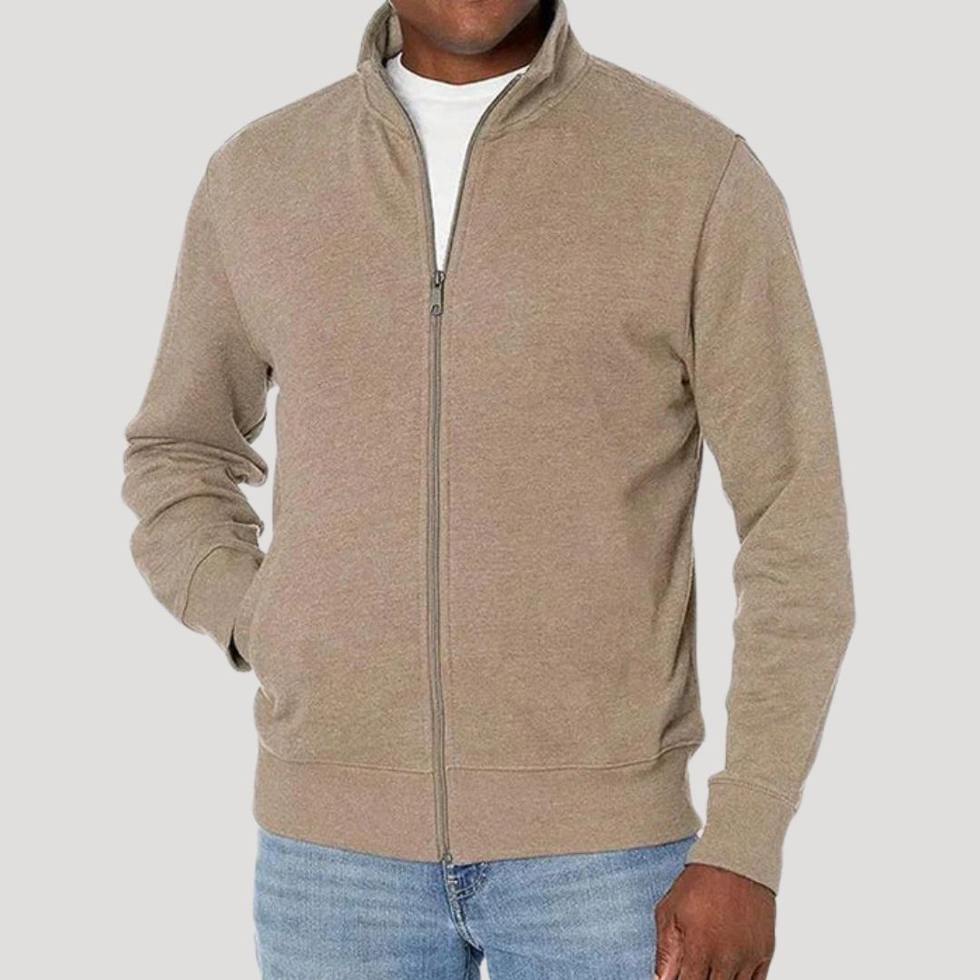 Wouter | Tailored Zip-Front Notched-Collar Jacket for Men