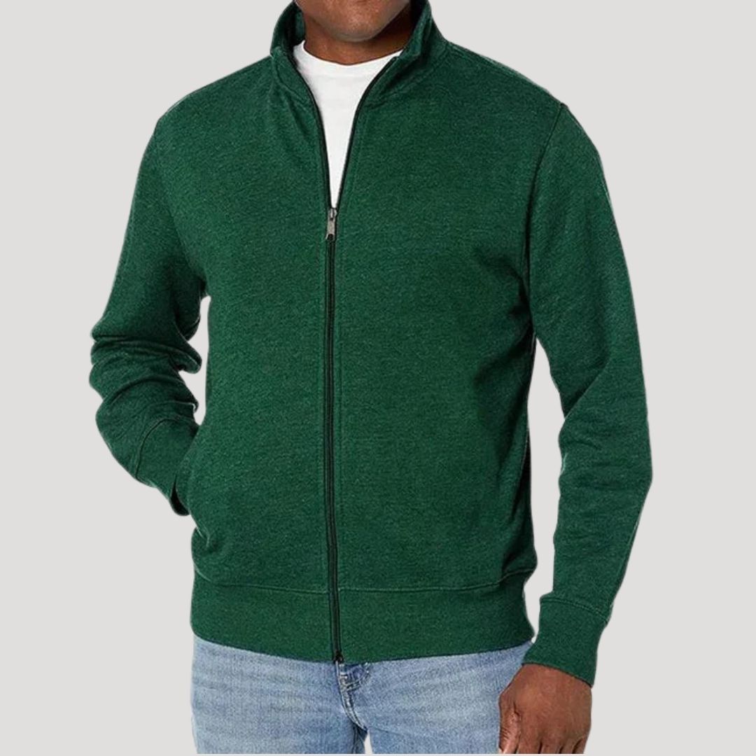 Wouter | Tailored Zip-Front Notched-Collar Jacket for Men