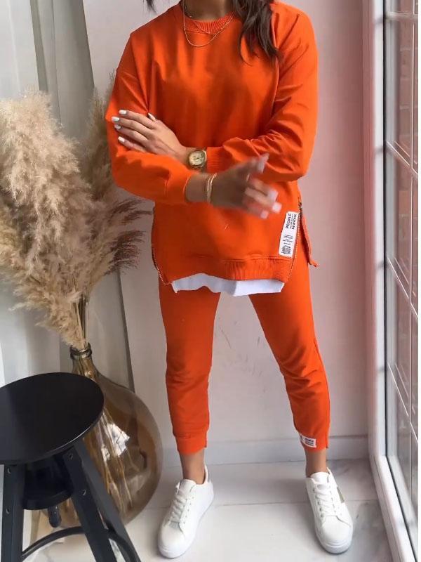 Frauke | Crew Neck Sweat Set with Ribbed Cuffs for Women