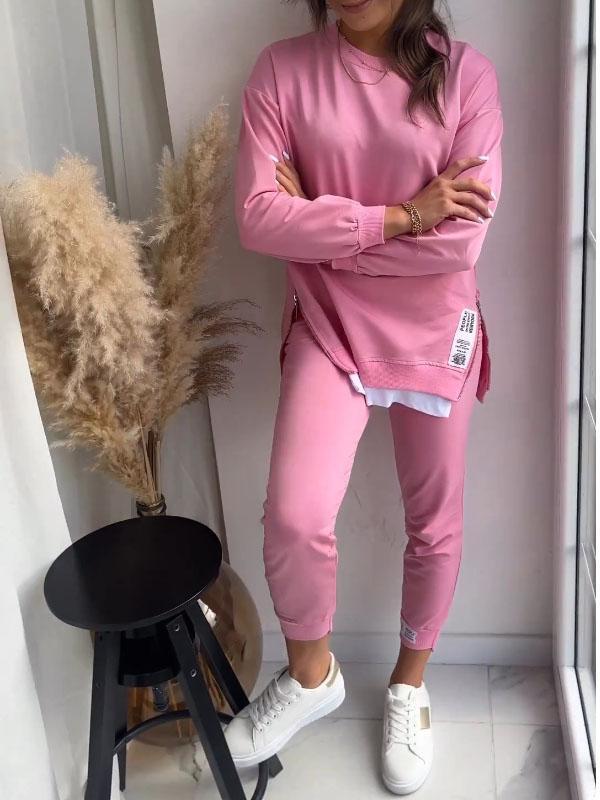 Frauke | Crew Neck Sweat Set with Ribbed Cuffs for Women