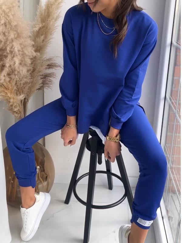 Frauke | Crew Neck Sweat Set with Ribbed Cuffs for Women