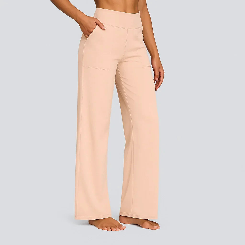 Helga | High-Waist Wide Leg Pants with Pockets for Women