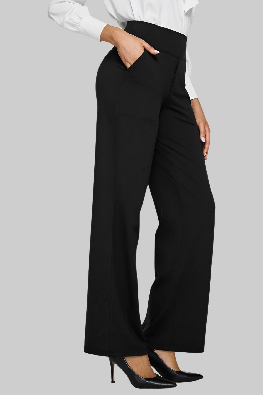 Helga | High-Waist Wide Leg Pants with Pockets for Women