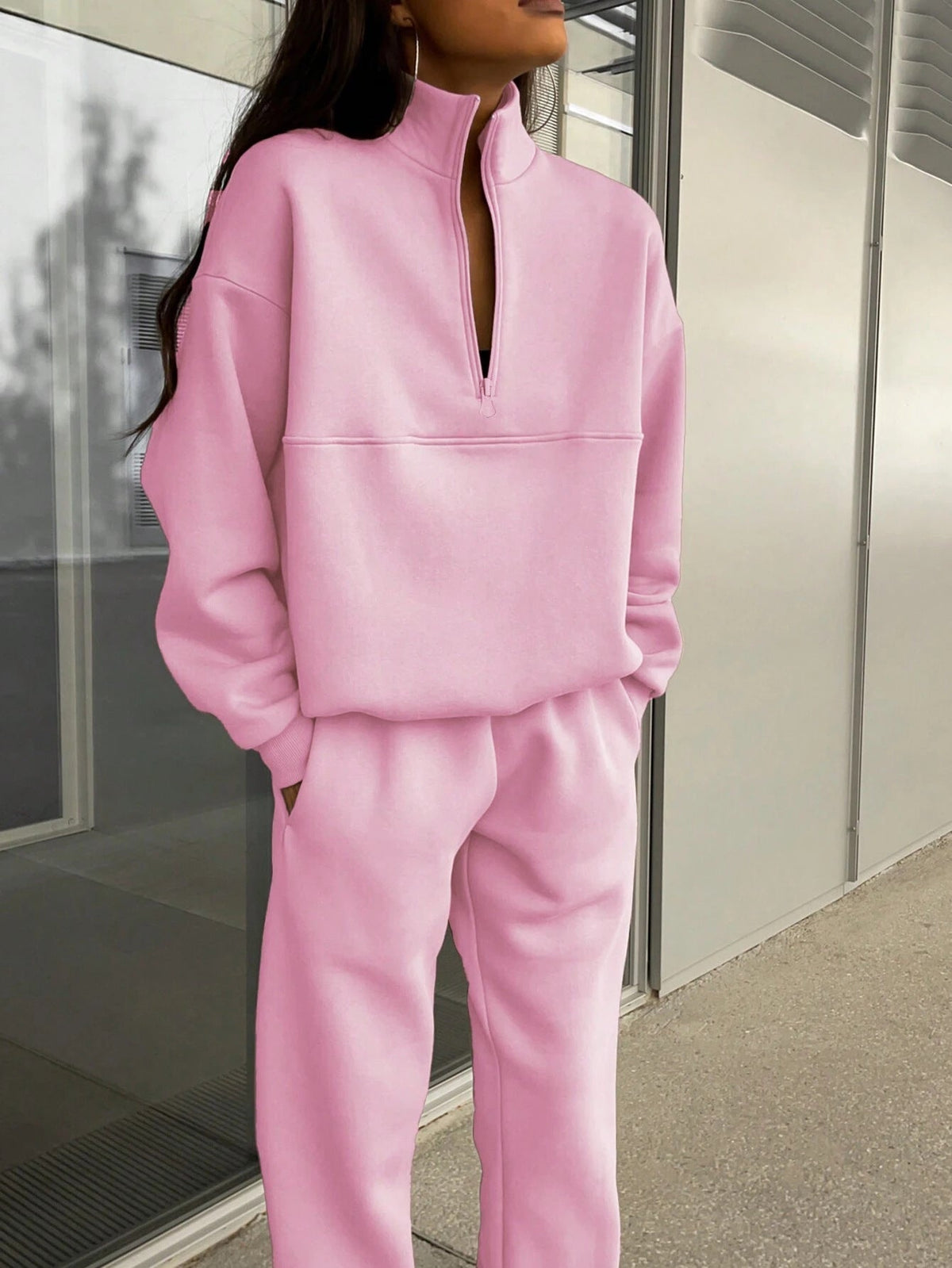 Yseult | Sweat Set with Half-Zip Pullover for Women