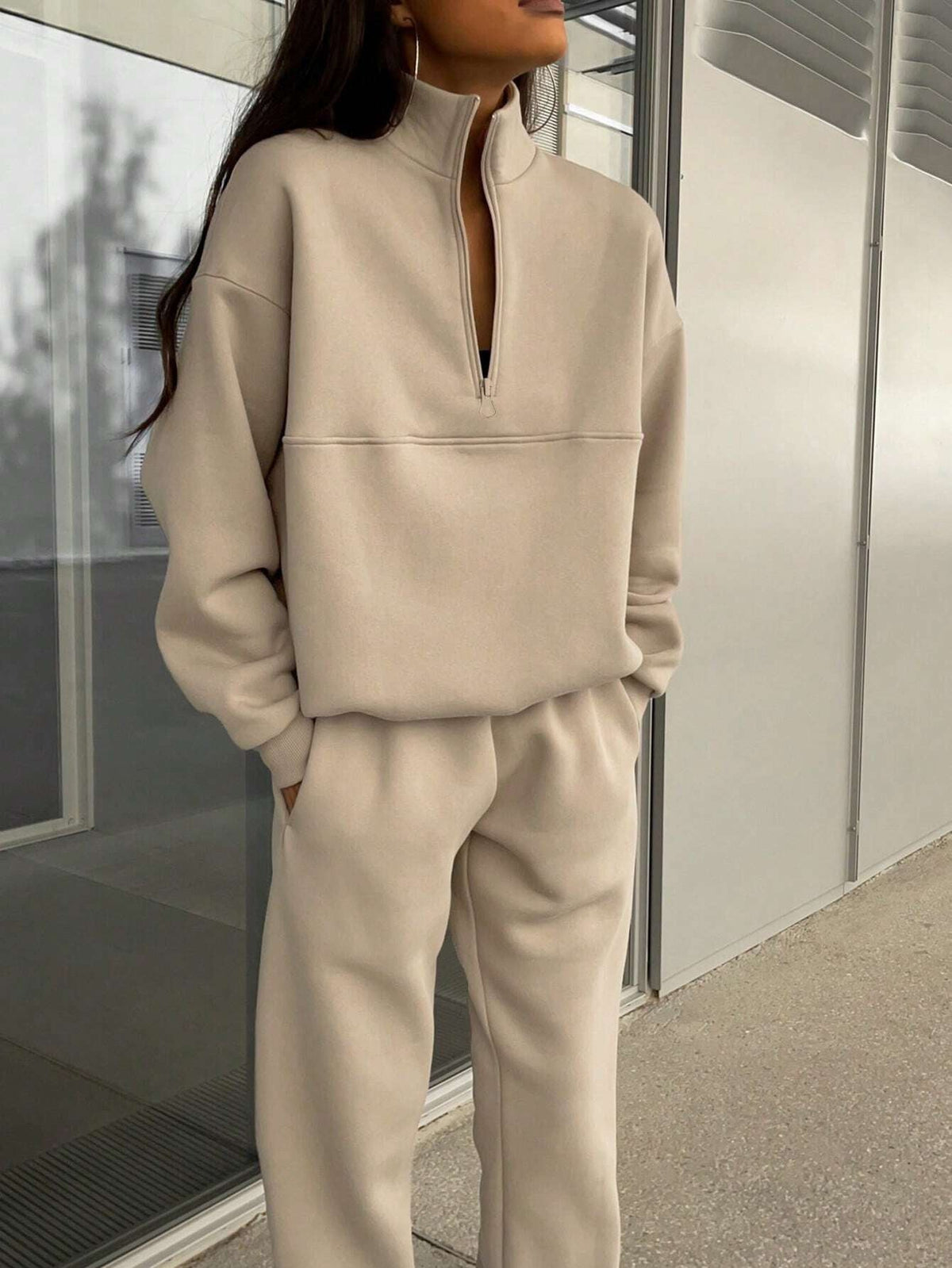 Yseult | Sweat Set with Half-Zip Pullover for Women