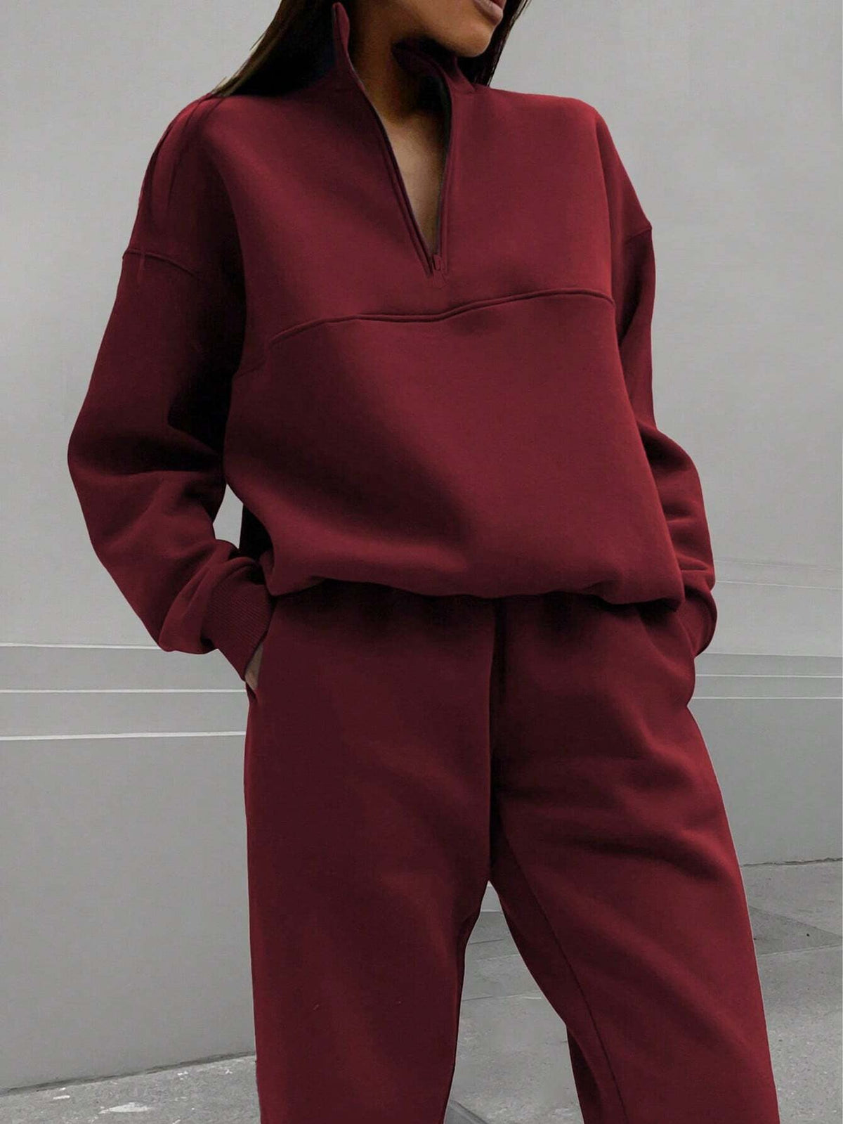 Yseult | Sweat Set with Half-Zip Pullover for Women