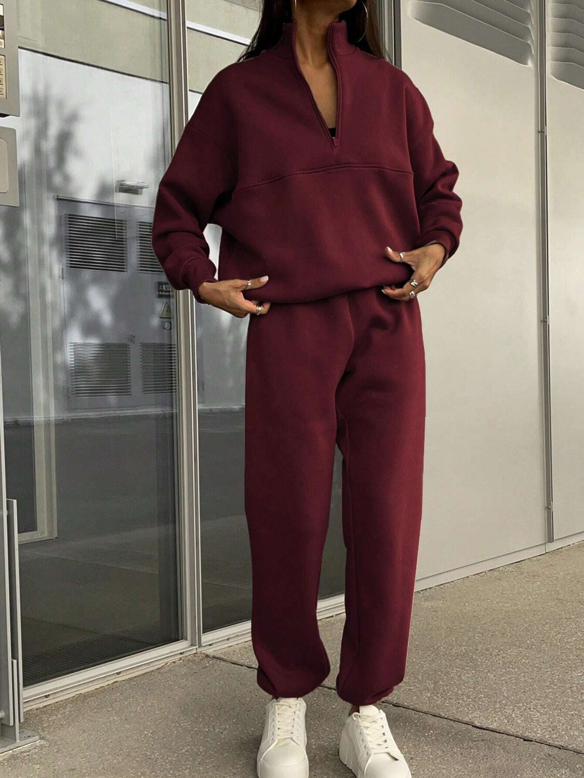 Yseult | Sweat Set with Half-Zip Pullover for Women